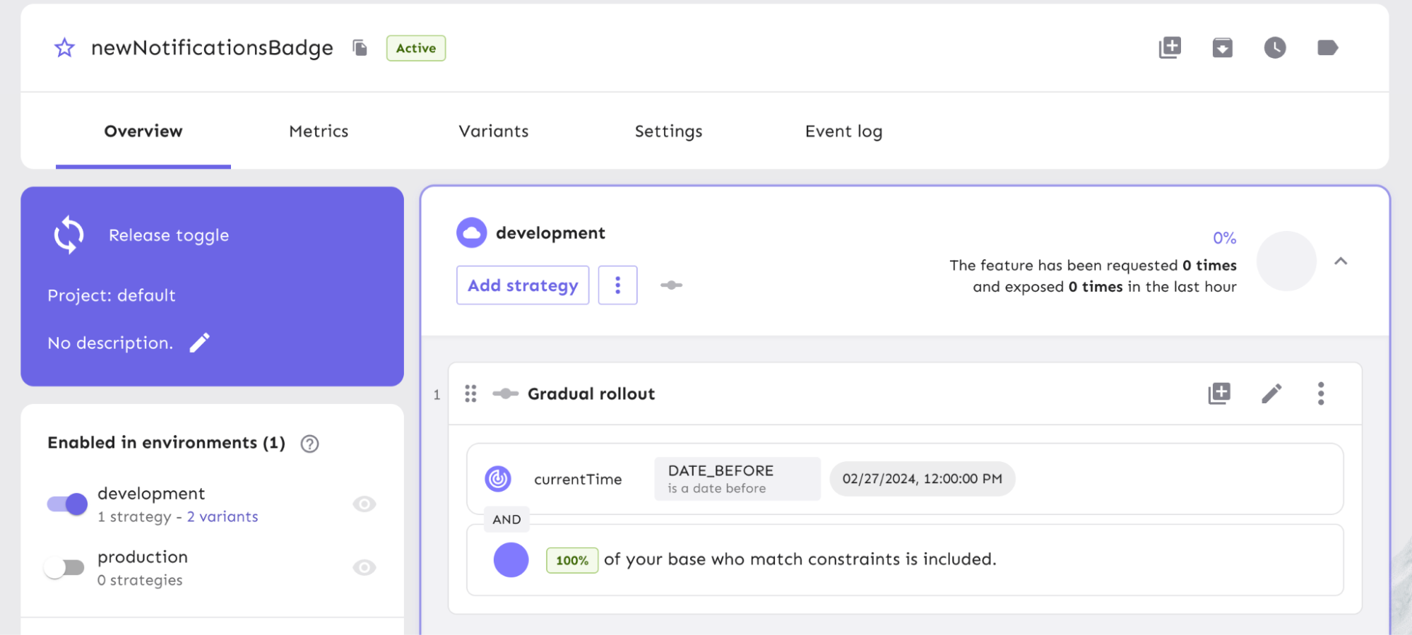 Graduall rollout with constraint image